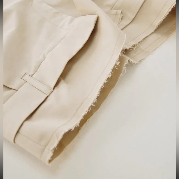 Zara Women's High Waist Belted Gabardine Fabric Pants - Picture 5 of 10